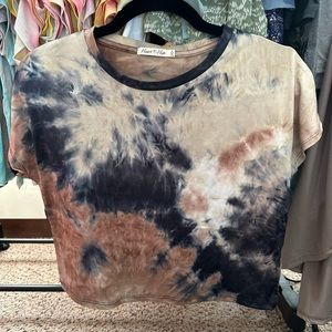 Brown Tie Dye Crop Top